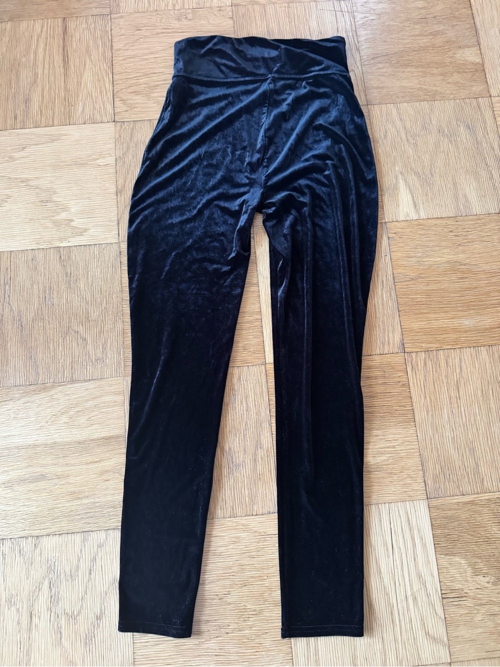 Spanx Assets Velvet Leggings Black High Waist Stretch XL - Picture 2 of 6